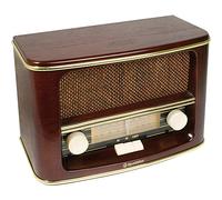 Roadstar HRA-1500N Radio Portátil Vintage FM/ MW, Analógica Excelente Recepción, Altavoz de 9.6W Incorporado, Funciona Conectado a la Red o a Pilas, Radio Retro para Casa, Madera
