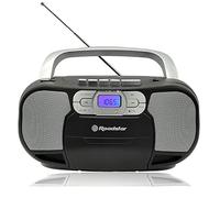 Roadstar RCR-4635UMP/BK Radio CD Portátil Cassette, Radio Digital PLL FM, Boombox Reproductor CD-MP3, USB, AUX-IN, Salida de Auriculares, Negro