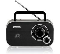 Roadstar TRA-2235BK Radio Portátil FM Analógica, Funciona a Red/Pilas, Toma de Auriculares, Transistor Pequeño y Ligero para Casa, Cocina, Altavoz 6.4W, Excelente Recepción, Negro