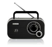 Roadstar TRA-2235BK Radio Portátil FM Analógica, Funciona a Red/Pilas, Toma de Auriculares, Transistor Pequeño y Ligero para Casa, Cocina, Altavoz 6.4W, Excelente Recepción, Negro