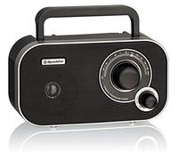 Roadstar TRA-2235BK Radio Portátil FM Analógica, Funciona a Red/Pilas, Toma de Auriculares, Transistor Pequeño y Ligero para Casa, Cocina, Altavoz 6.4W, Excelente Recepción, Negro