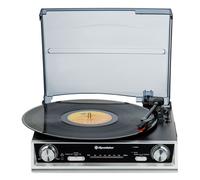 Roadstar TTR-8634 Tocadiscos de Vinilo 33/45/78 rpm, Radio FM Analógica, Altavoces Integrados, Salida RCA, Conexión para Auriculares, Negro