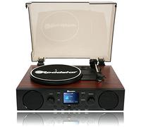 Roadstar TTR-8850ED+BT Tocadiscos de Vinilo 33/45/78 RPM, Radio FM/Dab+/RDS, Bluetooth, Puerto USB/Tarjeta SD, Equipo de Música Hi Fi Altavoces Integrados, Mando a Distancia, Vintage, Madera