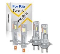 ROADSUN Bombillas LED para Faros Delanteros, 120W, 12V, Blanca 6000K, H1 Luz De Carretera, H7 Luz De Cruce, Mejores faros LED, Instalación Plug-and-Play, For Kia Sorento 2003-2006