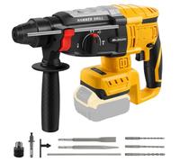 Roadtime 2 en 1 Martillo combinado y taladros para DeWalt 20V(sin batería) | 600W Velocidad del Hammer de corte 1100 rpm,Hammer combinado con 6x broca SDS PLUS,Energía de golpe 2.6 J,con 4 funciones