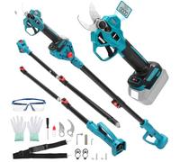 Roadtime 2 EN 1Tijeras de Podar Eléctricas Telescópicas para Makita 18V (Sin Batería), Podadora con Barra Extensible hasta 4,2 m, Cabezal Giratorio 180°, Corte 45 mm, Herramienta de Árboles y Jardín