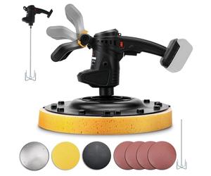 Roadtime Máquina Alisadora de Paredes 2800upm,mezcladora de mortero, pulidora de hormigon de yeso LED, batidora cemento de 6 velocidades,lijadora de paredes para Makita 18V Baterías (Sin bateria)