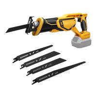 Roadtime Sierra Sable Inalámbrica para DeWalt 20 V baterías (sin batería),motor sin escobillas 0-4000 RPM Sierra Electrica de Velocidad Variable, con 4 Cuchillas para Cortar PVC/Madera/Metal