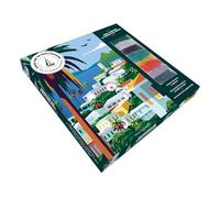 Roadtrip en Méditerranée: Coffret avec illustration à composer, des sachets de cristaux colorés à coller, 1 stylet et 1 carré de cire