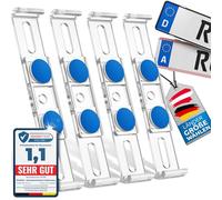 ROADZ® Soporte para matrícula sin marco - [invisible y legal] - Fijación para sujeción a prueba de bombas - Juego para 2 matrículas - sin publicidad - Soporte para matrícula - Soporte para matrícula