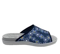 ROAL Zapatilla 12410 DE CASA CÓMODA Fresca para Mujer Pala DESCALZA Textil Marino Plantilla EXTRAÍBLE Velcro PLUMAFLEX 28258-40