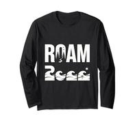 Roam Adventure Waves Minimal Wanderlust Explorer Diseño Manga Larga