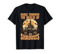 Roam Through Realm of Shadows Halloween Vacation Traveling Camiseta gráfica económica