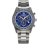 Roamer Helios Power 973981 44 45 20 - Reloj de Pulsera para Hombre (Acero Inoxidable, 43,5 mm, Correa de Acero Inoxidable, 10 Bares), Color Azul
