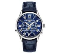 Roamer Reloj para hombre con esfera azul y correa de cuero azul 513821 41 45 05, azul, Standard Gents, Clásico