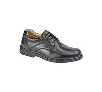 Roamers M204A - Zapatos de piel con cordones y 4 ojales para hombre, ajuste extra ancho, Negro, 13 UK