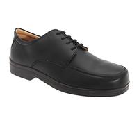 Roamers - Zapatos con cordones para pies anchos Hombre Caballero (47 EUR/Negro)