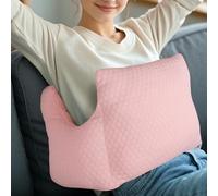 RoamReady Almohada de recuperación de histerectomía, cojín postoperatorio para abdomen, cesárea, abdominoplastia, lumpectomía, miomectomía, almohada abdominal con bolsillo (color rosa claro)
