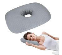 RoamReady Almohada perforada, almohadillas perforadas para orejas con agujero, protector de aretes, inflamación, úlceras por presión, alivio del dolor, almohadas para dormir de lado CNH (gris claro)