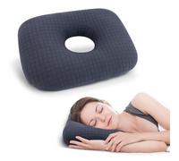 RoamReady Almohada perforada, almohadillas perforadas para orejas con agujero, protector de aretes, inflamación, úlceras por presión, alivio del dolor, almohadas para dormir de lado CNH (azul marino)