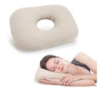 RoamReady Almohada perforada para orejas con agujero para la oreja, protector de oreja, inflamación, úlceras, alivio del dolor, almohada para dormir de lado CNH (beige)