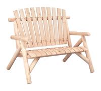Roanoer Banco de jardín de 2 plazas, 119 x 85 x 98 cm, madera maciza de abeto, sofá lounge Adirondack con respaldo curvado, muebles de balcón robustos para terraza, jardín y pequeños balcones