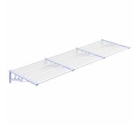 Roanoer Marquesina para puerta gris transparente, 297,5 x 90 cm, de policarbonato, para puerta y entrada, protección contra la intemperie, con soporte de ABS