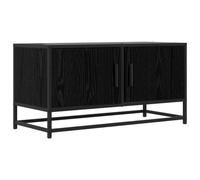 Roanoer Mueble para TV, 80 x 34,5 x 40 cm, roble negro | Mueble bajo compacto para sala de estar y dormitorio con bisagra de puerta flexible, patas robustas y tirador de barra