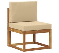 Roanoer Sofá central de exterior de madera de acacia, 59 x 63 x 73 cm, moderno diseño de listones de madera robusta, para balcón, jardín, terraza, cómodo banco de salón para pequeños balcones y
