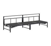 Roanoer Tumbona negra de 200 x 62 cm de textileno | Tumbona ergonómica con respaldo ajustable para jardín y terraza, marco de acero estable de hasta 110 kg.