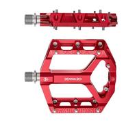 RoaQinFo 2 Pedales de Bicicleta de Montaña, Repuesto Profesional Antideslizante, Fácil Instalación para BMX Y Carretera, Rojo