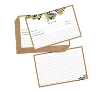 RoaQinFo 20 Tarjetas de Recetas con Instrucciones para Cocinar, Ideales para Cumpleaños, Fiestas Y Reuniones.