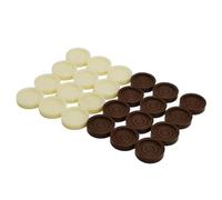 RoaQinFo 24 Piezas de Ajedrez Y Backgammon, Juego de Mesa Apilable, Tablero de Damas Educativo, para Juegos de Backgammon, para Adultos Y Niños, Blanco Marrón
