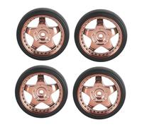 RoaQinFo 4 Neumáticos RC para Coches RC, Neumáticos Rally de 31 Mm de Diámetro, Repuesto para Coches RC 1:18, Turismo, Truck, Modificación DI, Oro