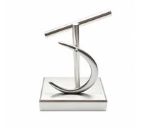 RoaQinFo Adorno Mesa con Oscilante Curva y Movimiento Continuo Fabricado en Plástico y Aluminio Robusto para Estante corativo Contemporáneo Acuado para Espacio Trabajo Creativo, Plateado