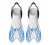 RoaQinFo Aletas de Natación Aletas Buceo Flippers Patas de Rana Ajustables con Hebillas Mejoradas Quilla de Alto Rendimiento y Materiales PP y Adecuado para , Blanco+Azul , S-m 38-42