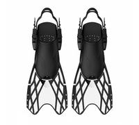 RoaQinFo Aletas de Natación Aletas Buceo Flippers Patas de Rana Ajustables con Hebillas Mejoradas Quilla de Alto Rendimiento y Materiales PP y Adecuado para , Negro+Blanco , Ml-XL 42-5-47