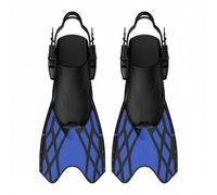 RoaQinFo Aletas de Natación Aletas Buceo Flippers Patas de Rana Ajustables con Hebillas Mejoradas Quilla de Alto Rendimiento y Materiales PP y Adecuado para , Negro+Azul , Ml-XL 42-5-47