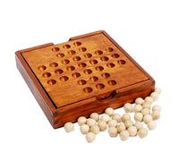 RoaQinFo Backgammon Tablero Juego Clásico Mesa Plegable Estrategia Madera Portátil Piezas Accesorios Campo con Incrustaciones Adecuado para Viajes Reuniones