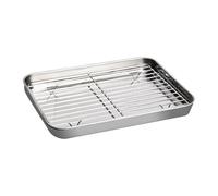RoaQinFo Bandeja para Hornear con Rejilla Acero Inoxidable Refrigeración Pastelería Uso Cocina Multiusos Adecuada para Cafetería Hogar Restaurante, tal como se describe, S