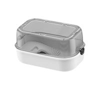 RoaQinFo Bañera para Tortugas, Caja de Alimentación para Anfibios, Caja de Cría con, Tanque para Reptiles (Ranas, Reptiles Pequeños, Cangrejos, Tort, Blanco, Individual