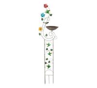 RoaQinFo Baño para Pájaros con Enrejado para Plantas, Comedero, Pequeño Baño Decorativo para Jardín, Maceta, Fácil Instalación, Colibrí