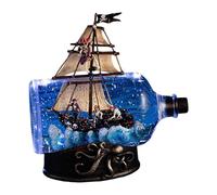 RoaQinFo Barco Pirata en Una Botella Tipo Caja, Decoración Náutica para Mesa, Acrílico, Un Barco Flotando con Líquido, a en La Botella,