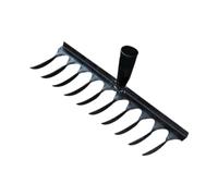 RoaQinFo Cabezal de Rastrillo de Jardín, Herramienta de Jardinería Resistente, Herramienta Manual Multifuncional para Desherbar Y Rastrillo de Hojas para Nivel, 10 Púas