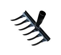 RoaQinFo Cabezal de Rastrillo de Jardín, Herramienta de Jardinería Resistente, Herramienta Manual Multifuncional para Desherbar Y Rastrillo de Hojas para Nivel, 6 Púas