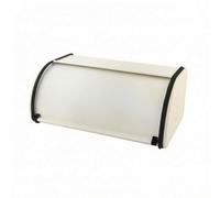 RoaQinFo Caja Tipo Contenedor Pan Metal Compacta Caja Almacenamiento con Frente Curvo Retro para Escritorio, Baño, Negro