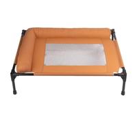 RoaQinFo Cama Elevada para Mascotas, Artículos para Mascotas, Espaciosa, Muebles de Fácil Montaje, Multifuncional, Regalo, Estructura Metálica, Accesorios para, Brown L
