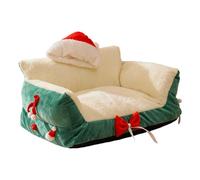 RoaQinFo Cama para Gatos, caseta para Perros pequeños, Suministros para perreras, Cama única para Mascotas, Entretenimiento Desmontable con Pajarita, casa para, Verde 50x35x25cm