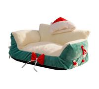 RoaQinFo Cama para Gatos, caseta para Perros pequeños, Suministros para perreras, Cama única para Mascotas, Entretenimiento Desmontable con Pajarita, casa para, Verde 60x40x30cm