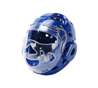 RoaQinFo Casco de Boxeo Y Protección para La Cabeza Ajustable para Entrenamiento de Muay Thai, Karate Grappling, Azul, L